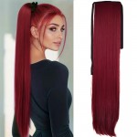Extensie de par coada dreapta cu snur 70 cm Visiniu CYF7154116850A Extensie de par coada dreapta cu snur 70 cm Visiniu CYF7154116850A